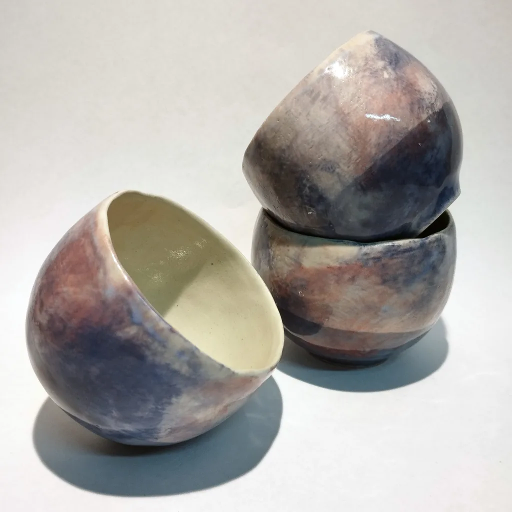 Tasses en grès blanc - engobes
